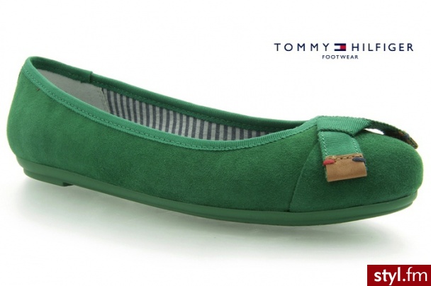 Tommy Hilfiger BALERINKI CAMILLA 14 B ENGLISH GREEN - Balerinki Buty Moda