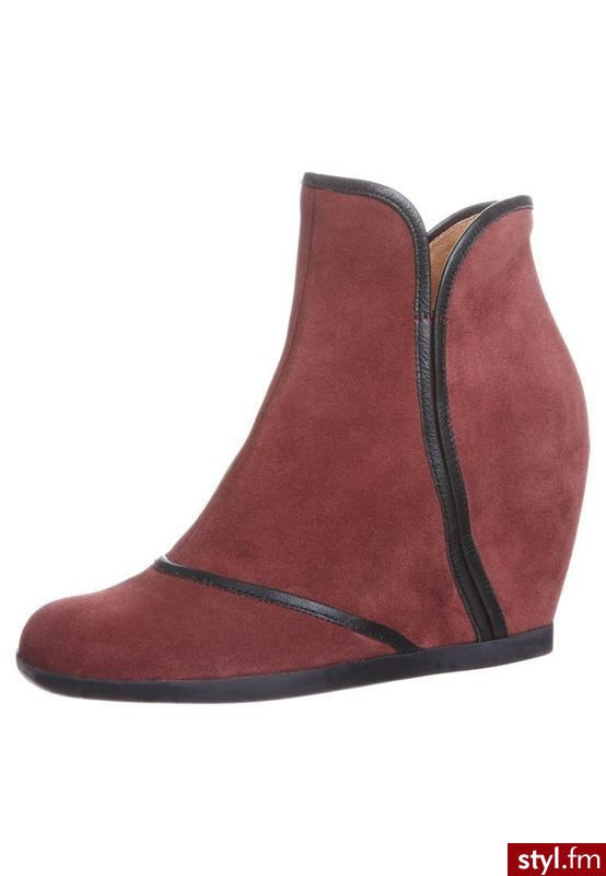 Zalando Collection Botki Na Koturnie Czerwony (12360) - Botki Buty Moda
