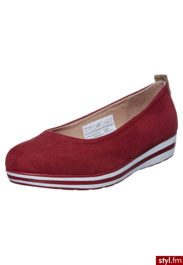 Dockers by Gerli Baleriny czerwony (324010-300) - Balerinki Buty Moda