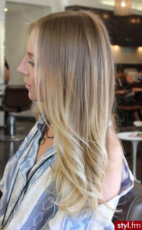 Blond Rozpuszczone Proste Na co dzień Długie Fryzury