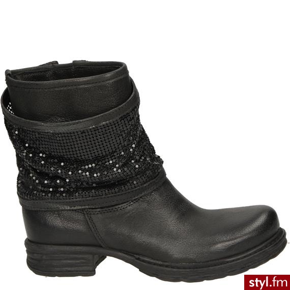 Venezia BOTKI SAL14 BUF NER - Botki Buty Moda