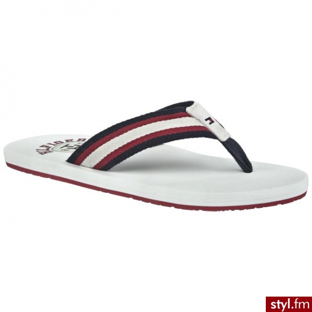 TOMMY HILFIGER Japonki Bay 2 FM56815226 600 Biały / Niebieski (White / Midnight) 600 - Klapki Buty Moda