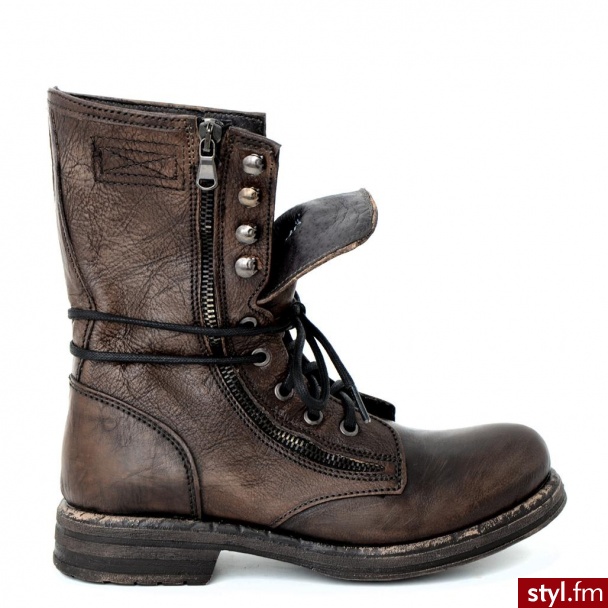 Venezia BOTKI SZNUROWANE METAL3 T TAUP - Botki Buty Moda
