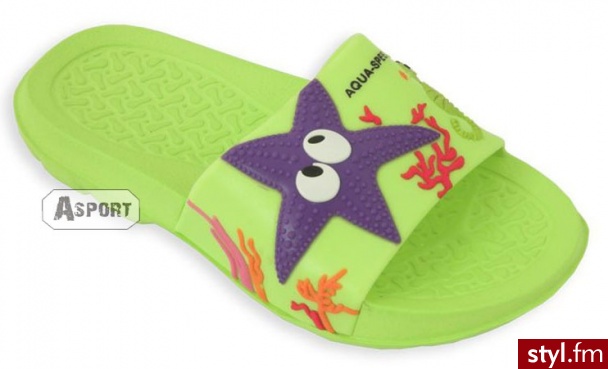 Dziecięce klapki basenowe STAR zielone Aqua-Speed - Klapki Buty Moda