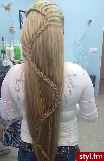 Blond Warkocze Proste Na co dzień Długie Fryzury
