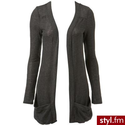 Grey Pointelle Ruched Cardigan - Miss Selfridge - Polyvore. Pobrano ze strony: http://www.polyvore.com/grey_pointelle_ruched_cardigan/thing?id=12597048 - Pozostałe Ciuchy Moda