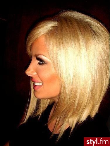 blond - Średnie Fryzury
