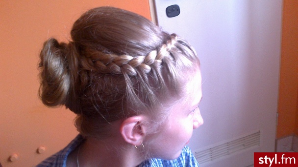 Blond Warkocze Proste Ślubne Długie Fryzury