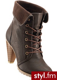 Bonprix Kozaki sznurowane brązowy 964341_13388 - Botki Buty Moda