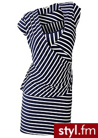 Bonprix Sukienka niebieski indygo - biały w paski 961640_19351 - Pozostałe Sukienki Moda