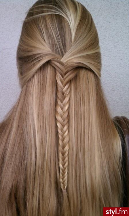 Blond Warkocze Proste Na co dzień Długie Fryzury