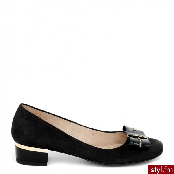 Venezia CZÓŁENKA 432 N+V NERO - Czółenka Buty Moda