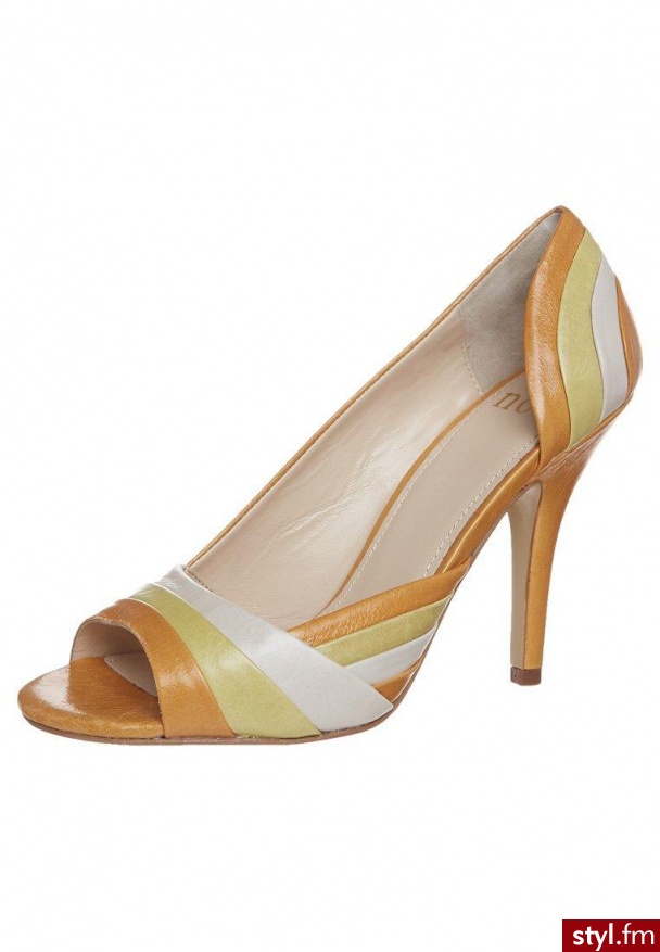 Noe Szpilki Peep Toe pomarańczowy - Szpilki Buty Moda