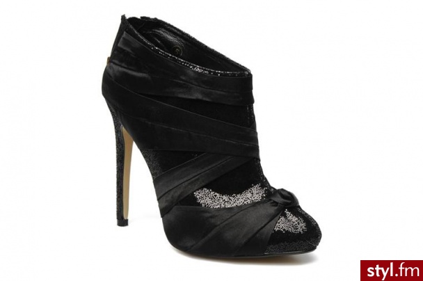 Ravel PÓŁBUTY I BOTKI KANDY BY 62606Black GlitterSatin - Botki Buty Moda