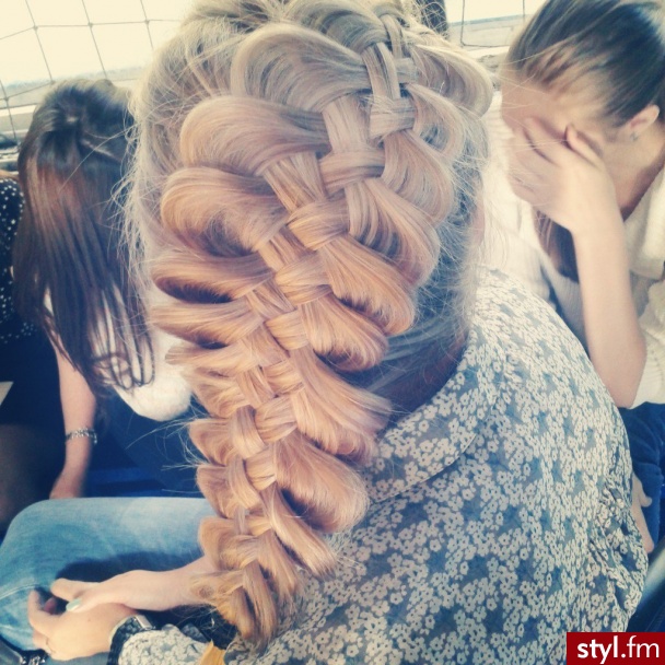 Blond Warkocze Proste Na co dzień Długie Fryzury