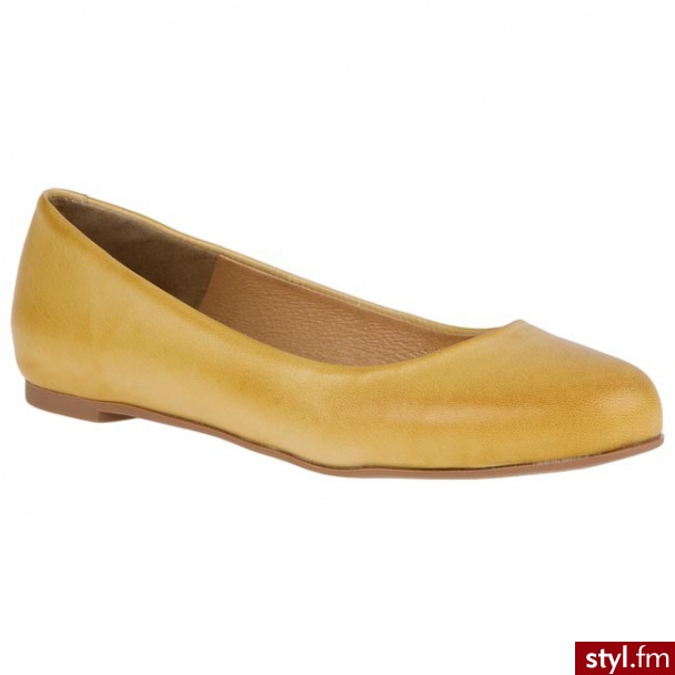 Gino Rossi Baleriny DAF203-8M00-608-T-2100 Żółty - Balerinki Buty Moda