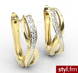WĘC Kolczyki złote z brylantami LPK-67z 0,09ct H/Si - Kolczyki Biżuteria Moda