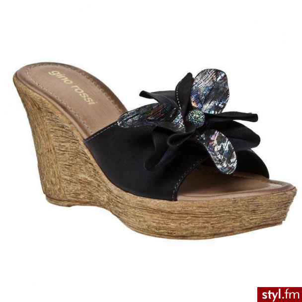 Gino Rossi Klapki DL638L-OUT-STST-9900-0 Czarny - Klapki Buty Moda