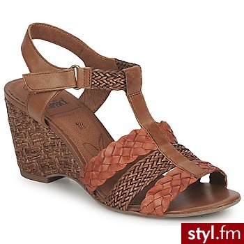 Caprice Sandały IRMA CAMEL / Orange - Sandały Buty Moda
