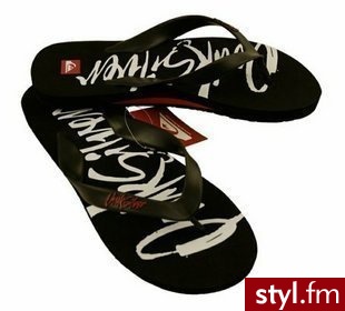 Quiksilver Klapki męskie ECHO SCRIPT czarne roz.39 - Klapki Buty Moda