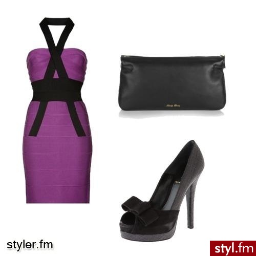 fioletowa sukienka - Styler