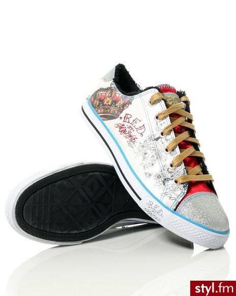 ecko red low top canvas shoe with glitterr - Pozostałe Buty Moda