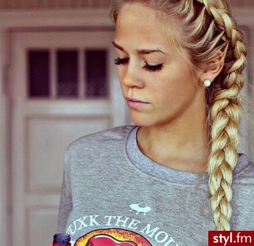 Blond Warkocze Kręcone Na co dzień Długie Fryzury