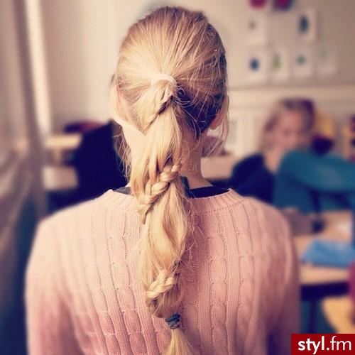 Blond Warkocze Proste Na co dzień Długie Fryzury