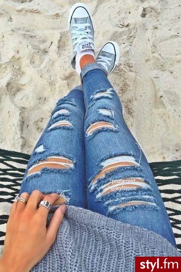 Jeansy Spodnie Moda