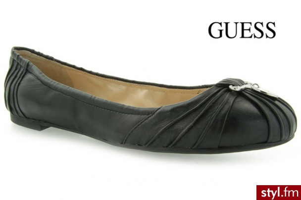 Guess BALERINKI CORRIDON BALLERINA LEATHER BLACK - Balerinki Buty Moda