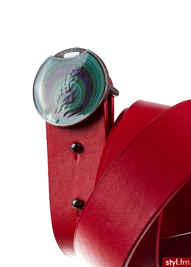 Pasek DESIGUAL triple belt czerwony - Paski Dodatki Moda