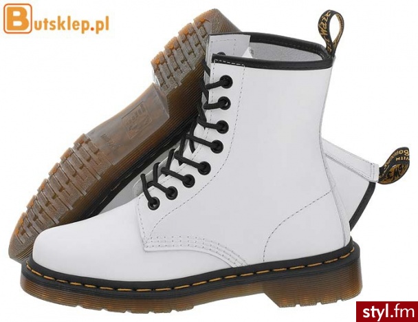 Dr. Martens BUTY 1460 WHITE SMOOTH (10072100) - Glany Buty Moda