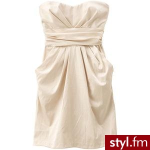 Piękna sukienka bez naramek w kolorze ecri. - Pozostałe Ciuchy Moda