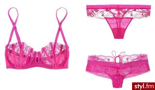 wspaniały zestaw bieliźniany w intensywnym różowym kolorze firmy La Perla - stanik 280$ i majtki 145$ za każde. - Pozostałe Ciuchy Moda