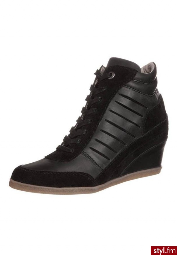 Zign Botki na koturnie czarny - Botki Buty Moda