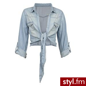 Fashion Union › Tie Front Denim Shirt - Polyvore. Pobrano ze strony: http://www.polyvore.com/fashion_union_tie_front_denim/thing?id=29001852 - Misz-masz