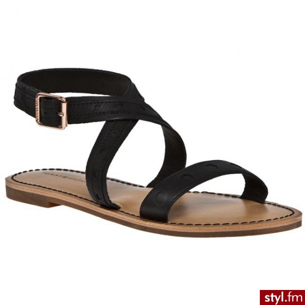 TOMMY HILFIGER Sandały Julia 14 FW56815506 990 Czarny - Sandały Buty Moda