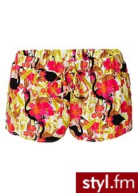 Bonprix Szorty plażowe żółty z nadrukiem 907407_19127 - Na plażę Bielizna Moda