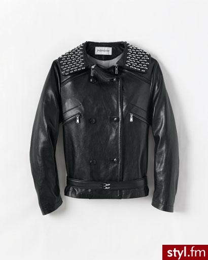Bardzo modna w tym roku kurtka \'motocyklisty\' nabijana ćwiekami od Yves Saint Laurent - Pozostałe Ciuchy Moda