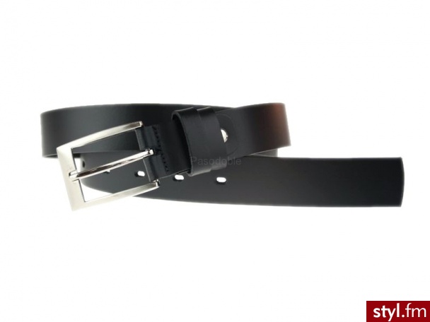 BREMI PASEK J3D CzARNY- Tradycyjny pasek z jednego kawałka skóry szerokość 3 cm - Paski Dodatki Moda