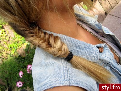Blond Warkocze Proste Na co dzień Średnie Fryzury