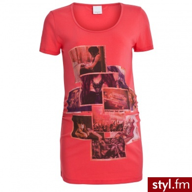 MAMA LICIOUS Tunika z krótkim rękawem dla kobiet w ciąży ONCE PICTURE paradise pink - Tuniki Ciuchy Moda