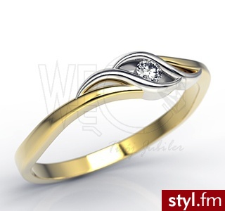 Węc Pierścionek zaręczynowy z brylantam LP-9304zB 0,04ct H/Si - Pierścionki Biżuteria Moda
