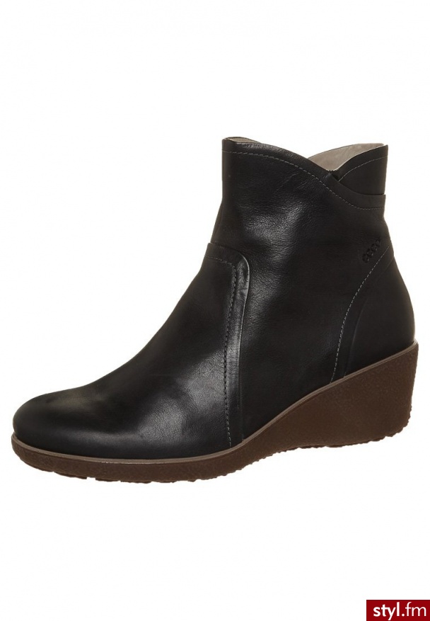 ecco SHIVER Botki na koturnie czarny (220523) - Botki Buty Moda