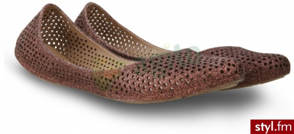 MEL Baleriny mango brokatowe brązowe 592584 - Balerinki Buty Moda