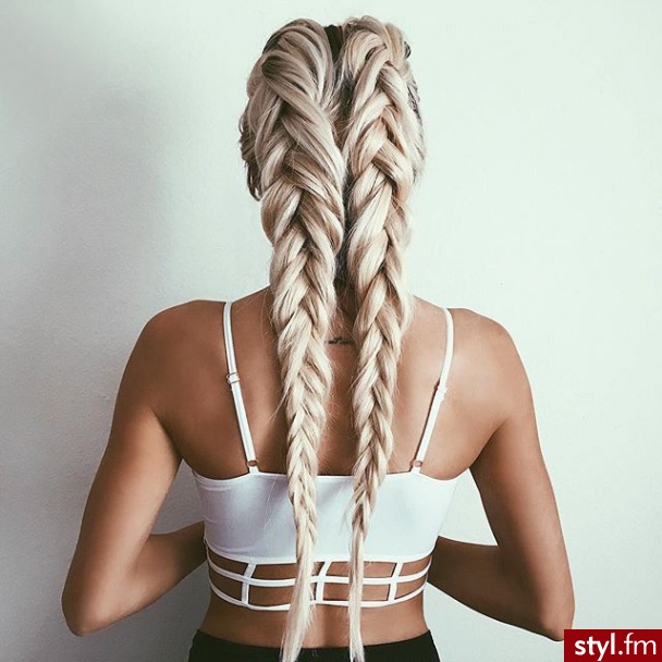 Blond Warkocze Proste Na co dzień Długie Fryzury