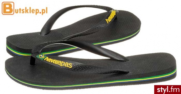 HAVAIANAS BUTY BRASIL LOGO PRETO BLACK 4110850-0090 - Klapki Buty Moda