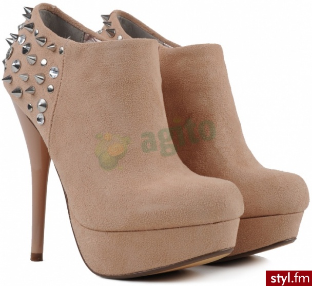 Blink Szpilki ze srebrnymi ćwiekami rude 688501 - Szpilki Buty Moda
