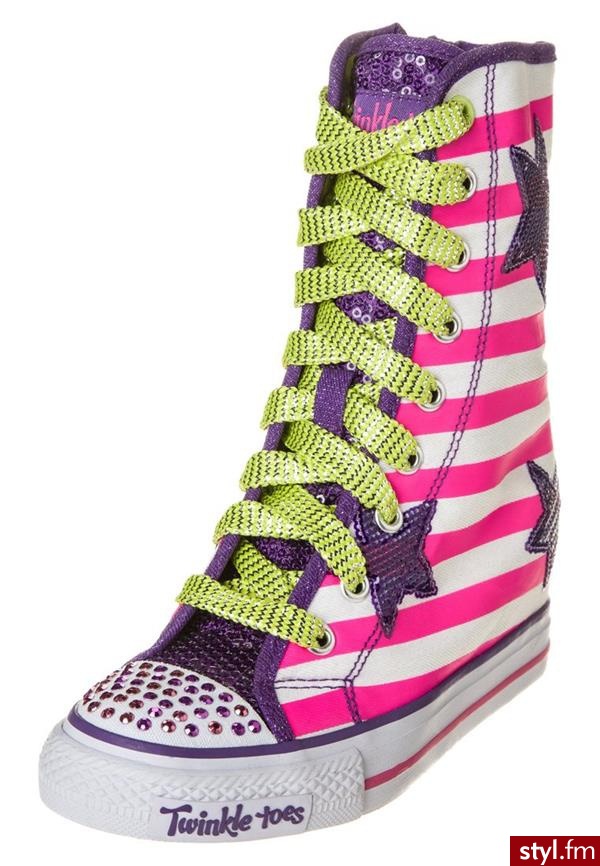 Skechers TWINKLE TALLS GIMME GOIN WILD Botki na koturnie kolorowy (83631L) - Botki Buty Moda