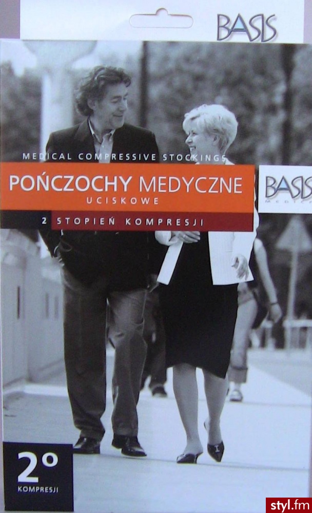 PANI TERESA WRzEŚNIA BASIS Pończochy uciskowe II st. długie, czubek zamknięty roz. L (jasny beż) 1 para - Rajstopy Bielizna Moda